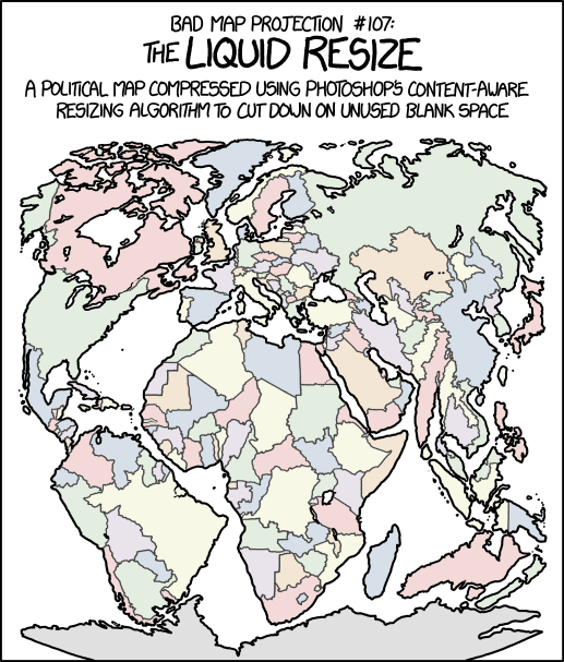 Bad Map Projection: Liquid Resize